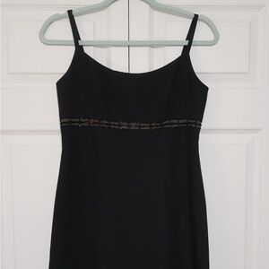 Ann Taylor Black Mini Dress with Beaded Detail Size 4P